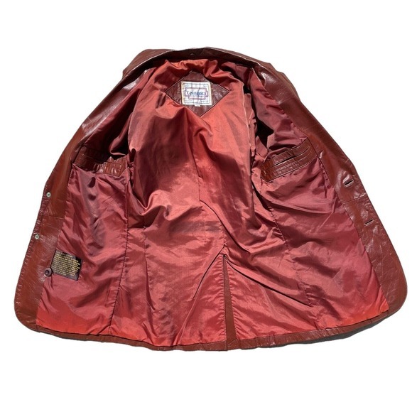 Vintage 70s Casablanca Unisex Cognac Brown Real Leather Jacket Mens Size 38 - Picture 9 of 9